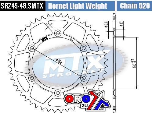 REAR SPROCKET STEEL HARD LIGHT 11H-428-48 SR245-48 thumbnail 3