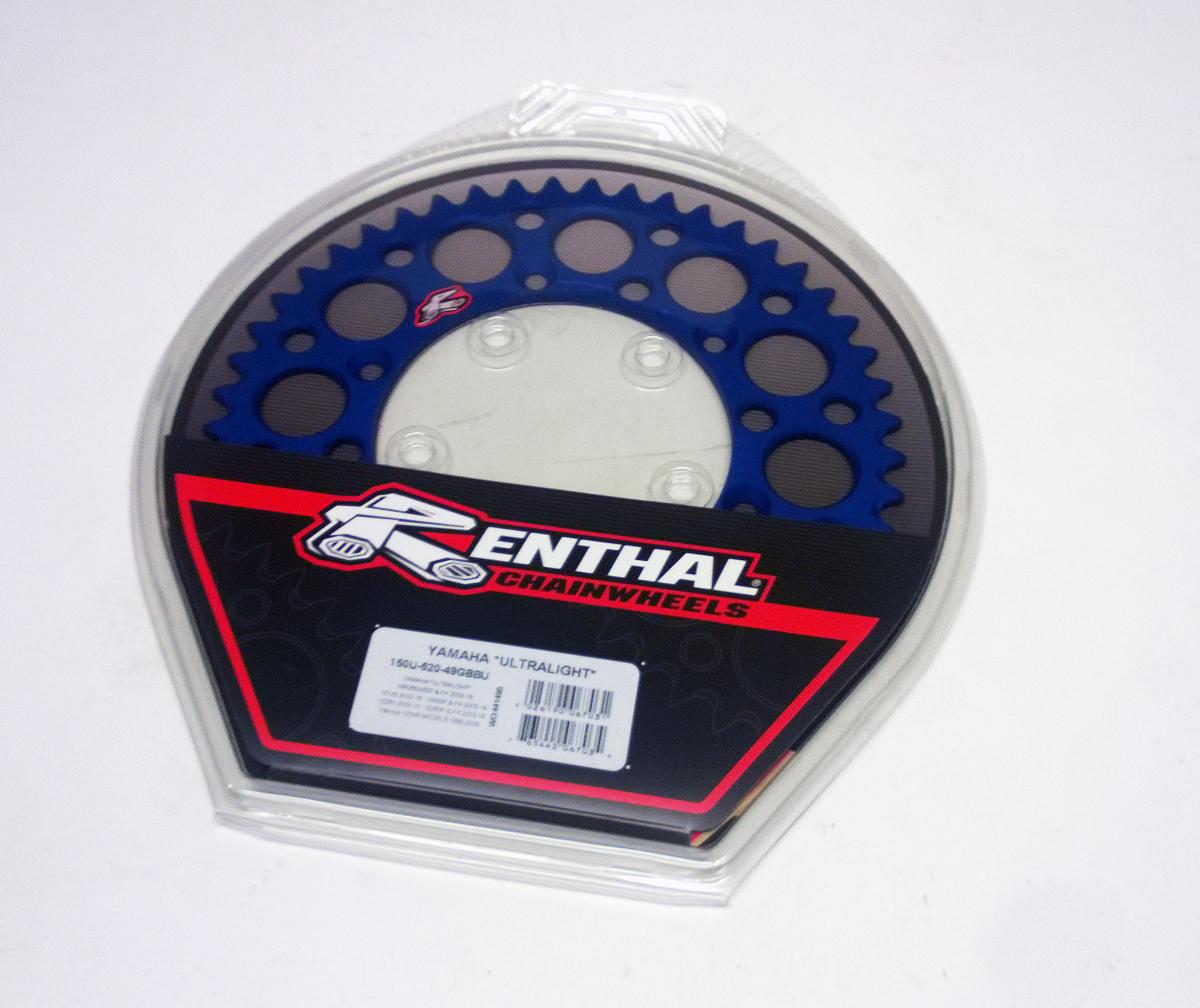 REAR SPROCKET ALLOY RENTHAL, ULTRALIGHT 150U-520-49GBBU BLUE thumbnail 2