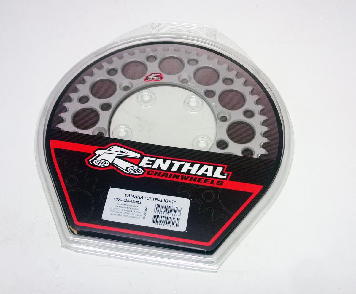 REAR SPROCKET ALLOY RENTHAL, ULTRALITE 150U-520-49GBSI SILVER, 150U-520-49GBSI thumbnail 2