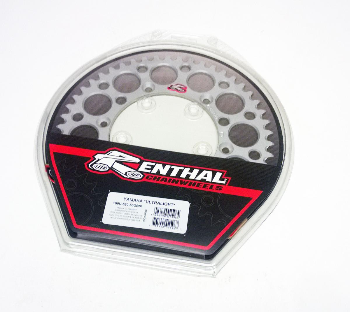 REAR SPROCKET ALLOY RENTHAL, ULTRALITE 150U-520-50GBSI SILVER, 150U-520-50GBSI thumbnail 2