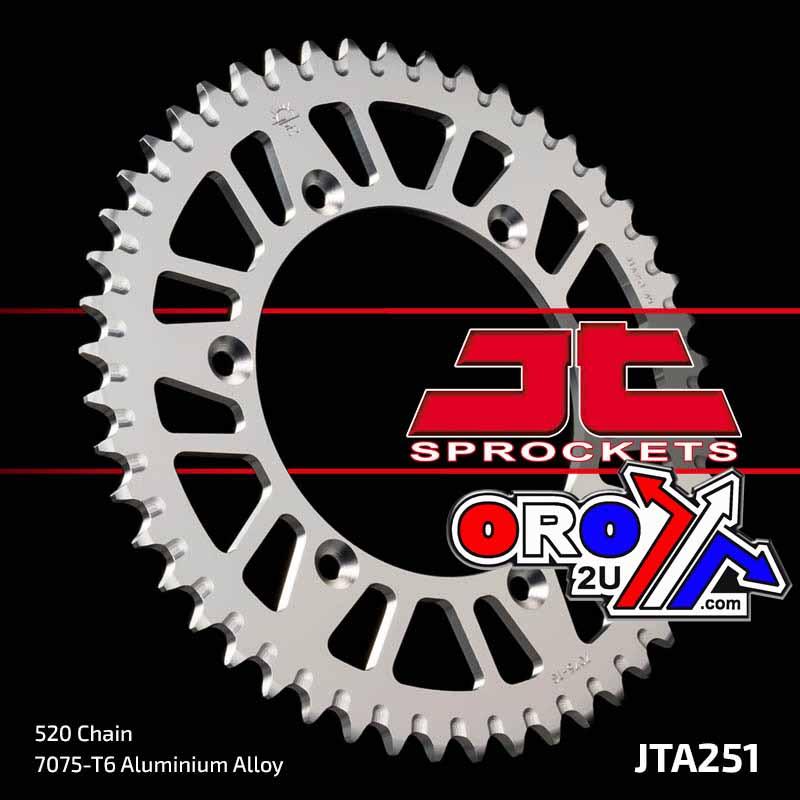 REAR SPROCKET ALLOY SILVER 251, JTA251.52 7075-T6 Aluminium thumbnail 2