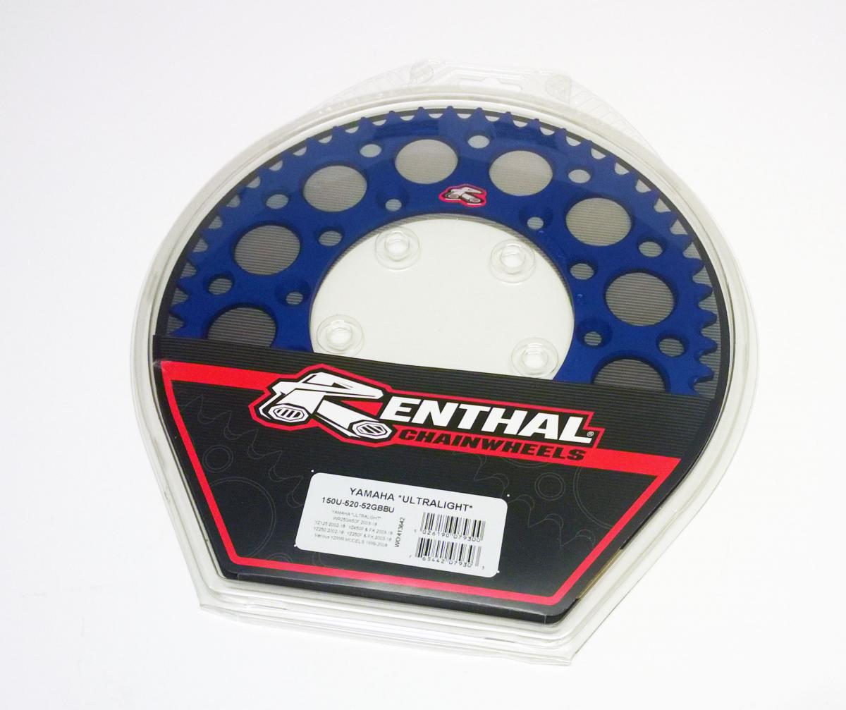 REAR SPROCKET ALLOY RENTHAL, ULTRALITE 150U-520-52GBBU BLUE thumbnail 2