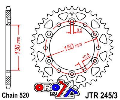REAR SPROCKET JTR305.46 JT, HONDA ROAD thumbnail 3