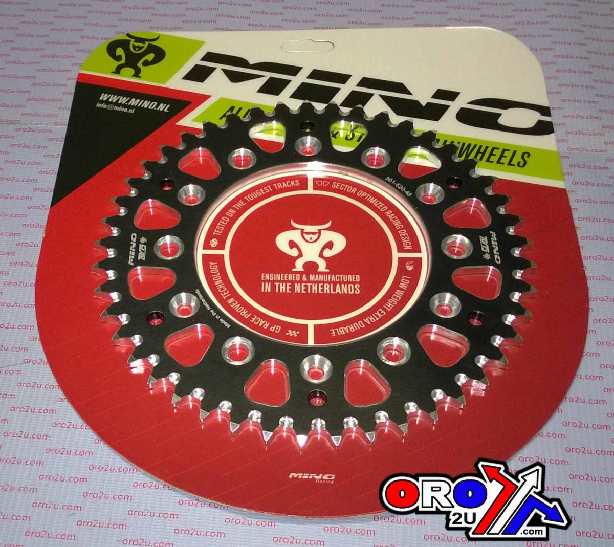 MINO REAR SPROCKET ALLOY 301/210, 25-301.520.45BK DOUBLE DRILLED JTR301, JTR210 thumbnail 2