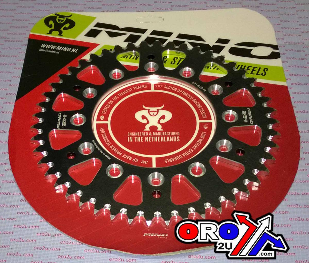 MINO REAR SPROCKET ALLOY 301/210, 25-301.520.48 BLACK DOUBLE DRILLED JTR301, JTR210 thumbnail 2