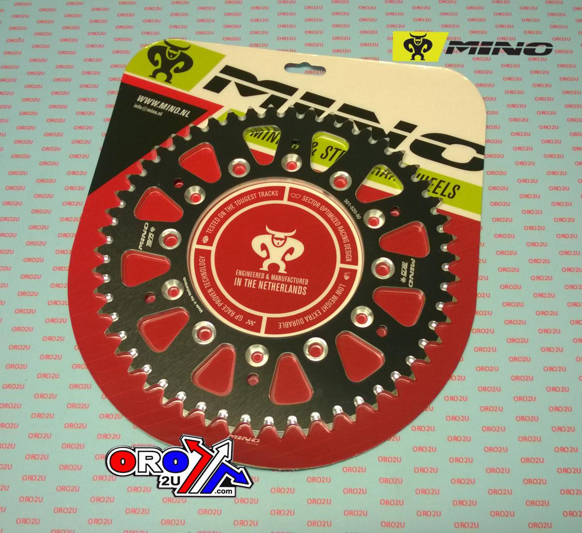 MINO REAR SPROCKET ALLOY 301/210 BK, 25-301.520.50BK DOUBLE DRILLED JTR301, JTR210 thumbnail 2