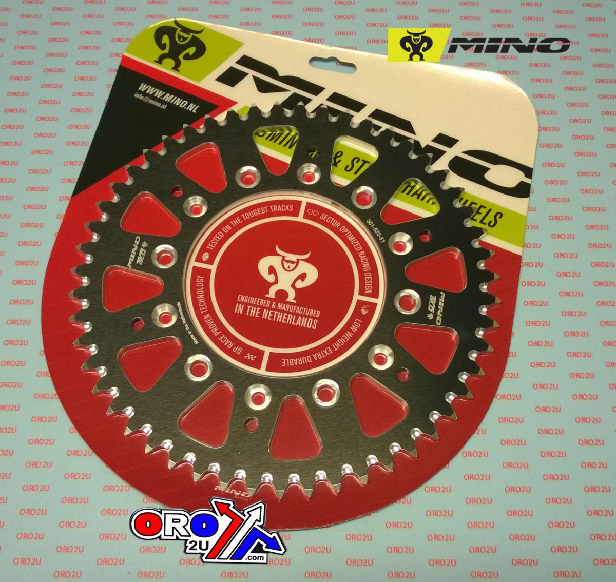 MINO REAR SPROCKET ALLOY 301/210 BK, 25-301.520.51BK DOUBLE DRILLED JTR301, JTR210 thumbnail 2