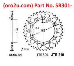 REAR SPROCKET STEEL 52 [JTR301/210.52] 520, DOUBLE DRILLED JTR301, JTR210 thumbnail 2