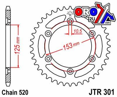 REAR SPROCKET ALLOY 53 [JTR301.53] 520, SILVER thumbnail 2