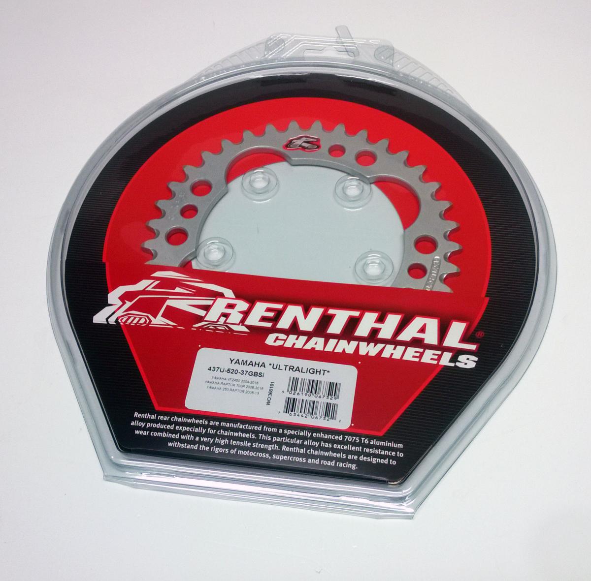 REAR SPROCKET RENTHAL YAM, ULTRALITE 437U-520-37GBSI SILVER, 437U-520-37GBSI thumbnail 2