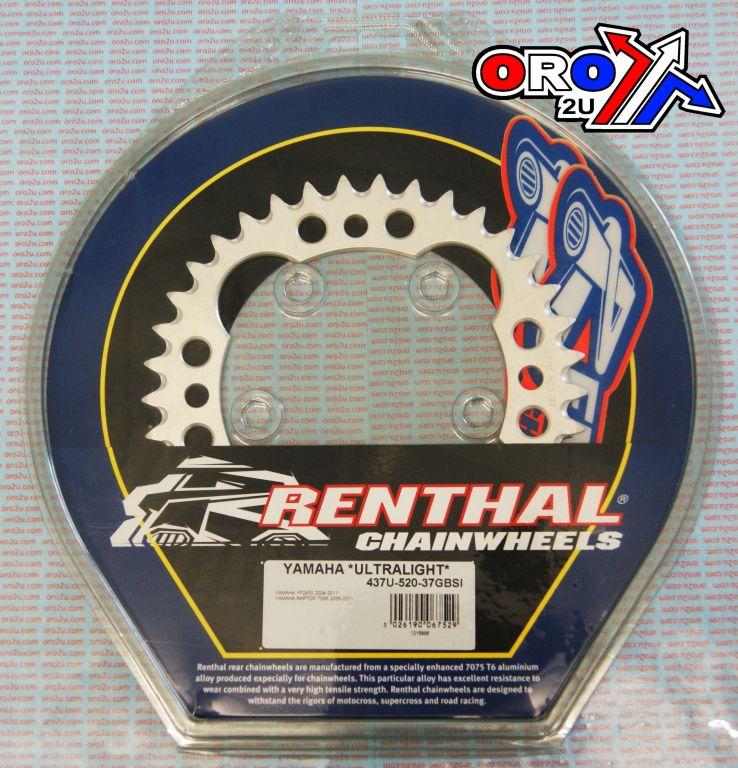 REAR SPROCKET RENTHAL YAM, ULTRALITE 437U-520-39GBSI SILVER thumbnail 3
