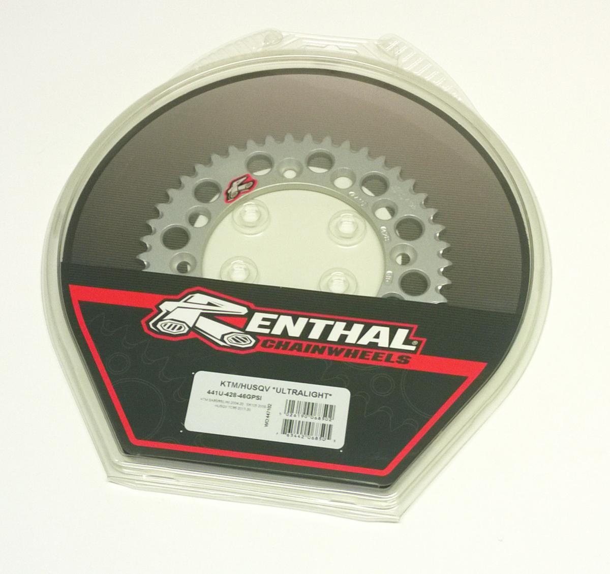 REAR SPROCKET ALLOY RENTHAL, ULTRALITE 441U-428-46GPSI SILVER thumbnail 3