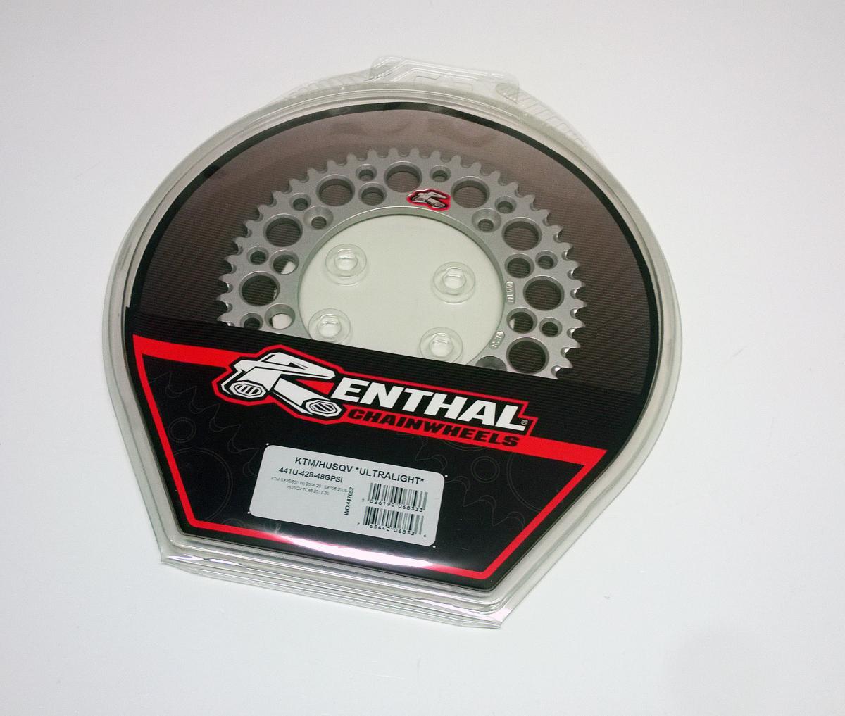 REAR SPROCKET ALLOY RENTHAL, ULTRALITE 441U-428-48GPSI SILVER, 441U-428-48GPSI thumbnail 2