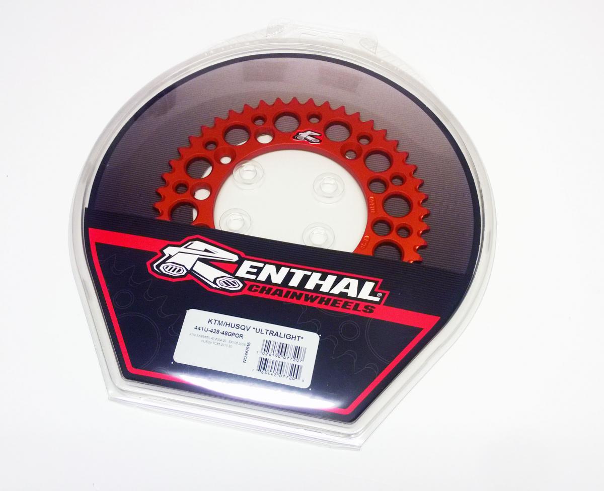 REAR SPROCKET ALLOY RENTHAL ORANGE, ULTRALITE 441U-428-48GPOR ORANGE thumbnail 2