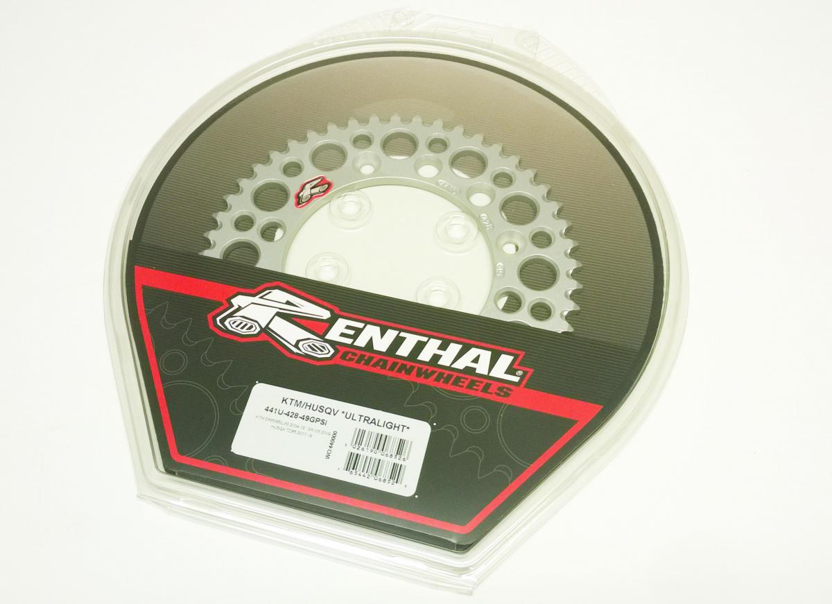 REAR SPROCKET ALLOY RENTHAL, ULTRALITE 441U-428-49GPSI SILVER, 441U-428-49GPSI thumbnail 2