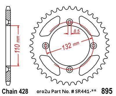 REAR SPROCKET STEEL 49 [JTR895.49] 428, KTM 85SX, 105SX, 85XC, 105XC thumbnail 4