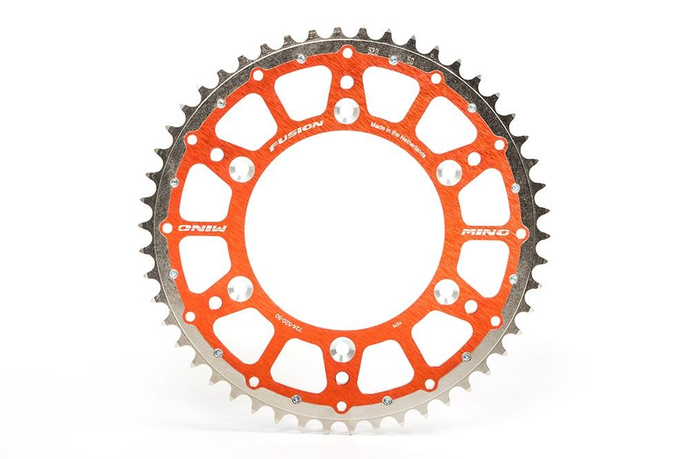 MINO REAR SPROCKET FUSION 2-RING, 23-741-50 STEEL/ALLOY ORANGE image 1