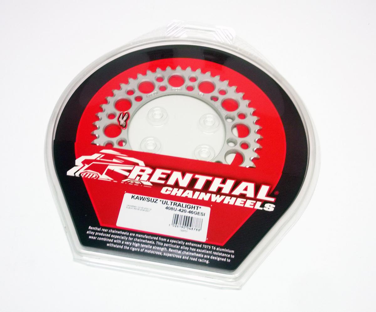 REAR SPROCKET ALLOY RENTHAL, ULTRALITE 408U-420-46GESI SILVER thumbnail 2