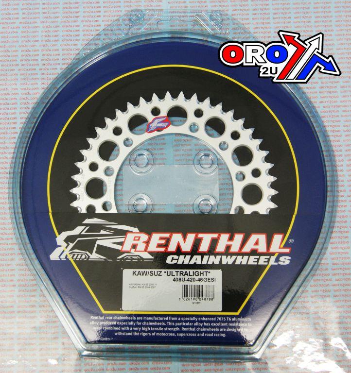 REAR SPROCKET ALLOY RENTHAL, ULTRALITE 408U-420-46GESI SILVER thumbnail 3