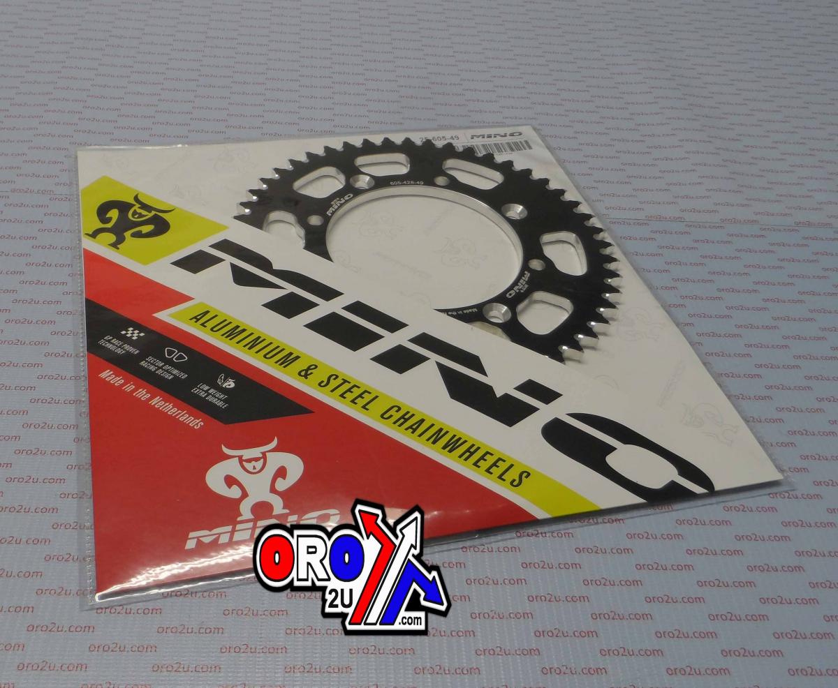 MINO REAR SPROCKET ALLOY BLACK 462, 25-605-49 CHAIN 428 Conversion JTR462.49 thumbnail 2
