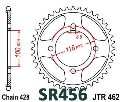 MINO REAR SPROCKET BLACK 462, 25-605-51 CHAIN 428 Conversion thumbnail 3