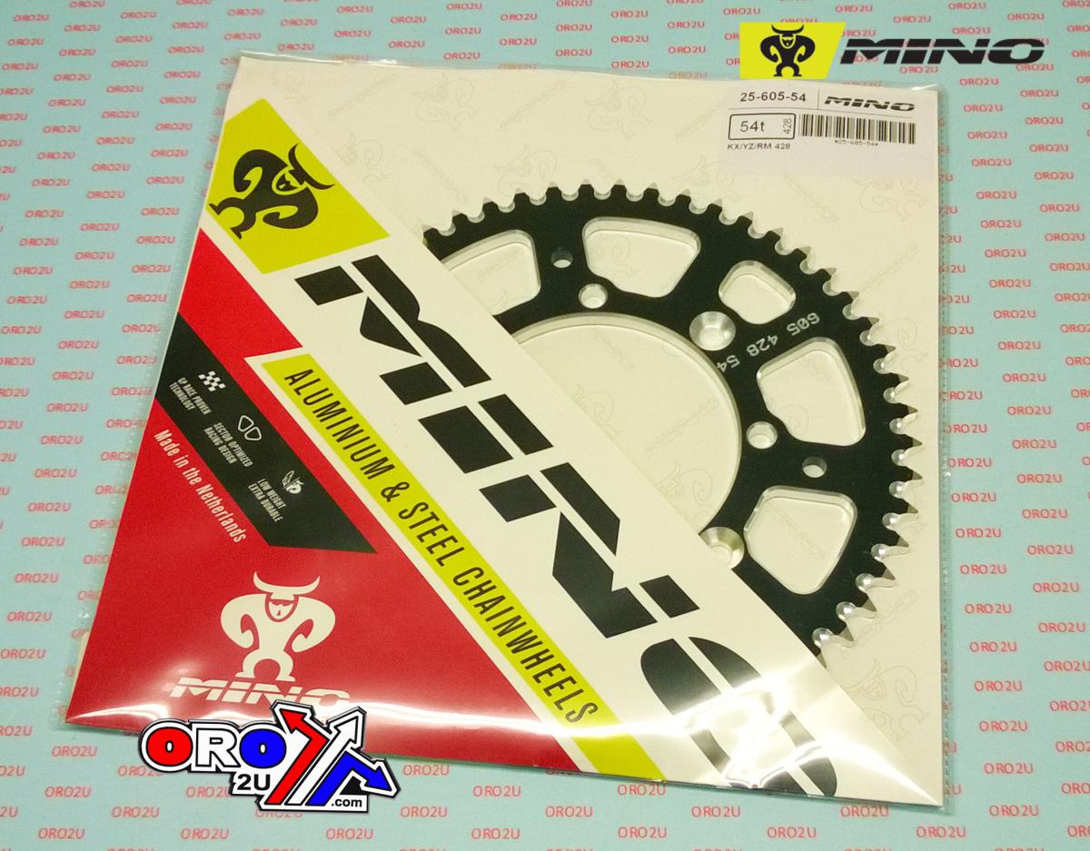 MINO REAR SPROCKET ALLOY SILVER 462, 25-605-54 CHAIN 428 Conversion image 1