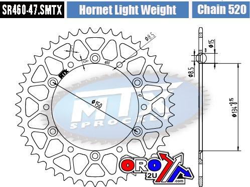 REAR SPROCKET STEEL HARD LIGHT 11H-110-47 SR460-47.S thumbnail 4