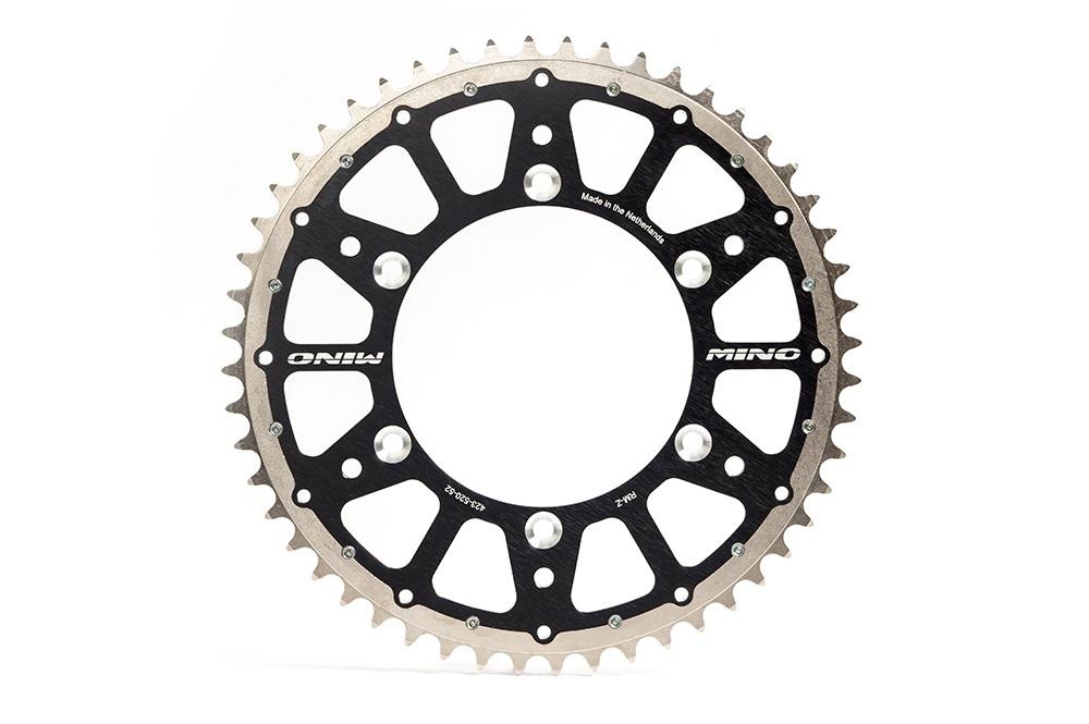 MINO REAR SPROCKET FUSION 2-RING, 23-612-48 BLACK STEEL/ALLOY