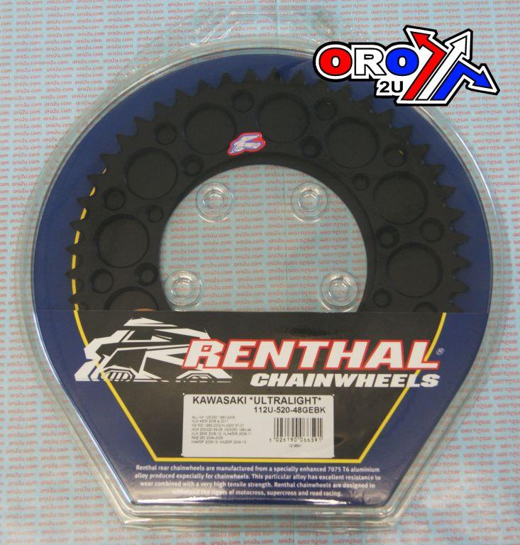 REAR SPROCKET ALLOY RENTHAL, ULTRALITE 112U-520-48GEBK BLACK, 112U-520-48GEBK thumbnail 2