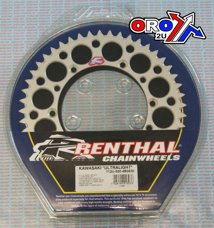 REAR SPROCKET ALLOY RENTHAL, ULTRALITE 112U-520-48GESI SILVER, 112U-520-48GESI thumbnail 2