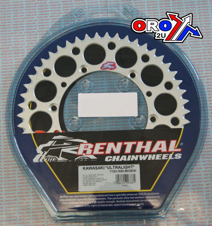 REAR SPROCKET ALLOY RENTHAL, RENTHAL 112U-520-50GESI SILVER thumbnail 3