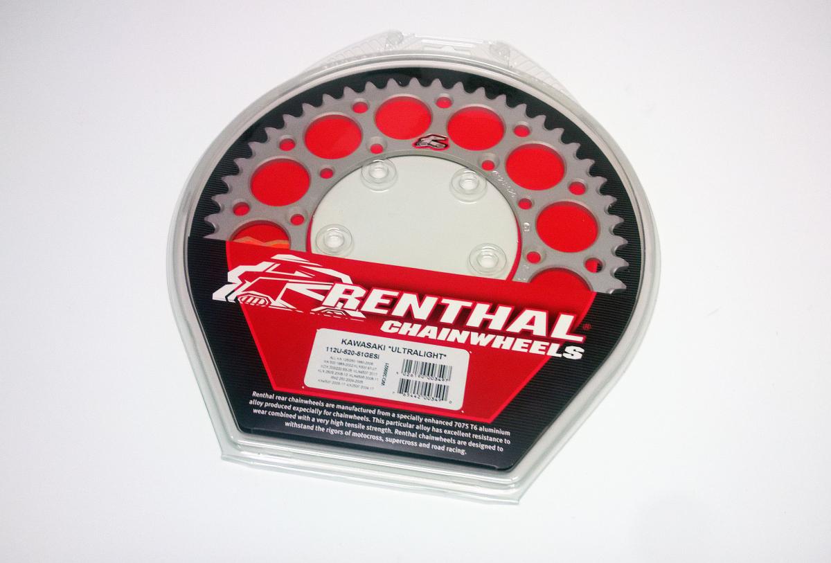REAR SPROCKET ALLOY RENTHAL, ULTRALITE 112U-520-51GESI SILVER thumbnail 2