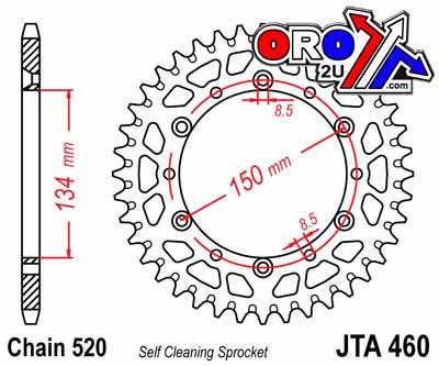 REAR SPROCKET ALLOY SILVER 460, JTA460.52 7075-T6 Aluminium thumbnail 3