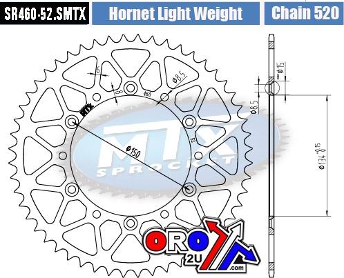 REAR SPROCKET STEEL HARD LIGHT SR460-52 11H-110-52 thumbnail 3