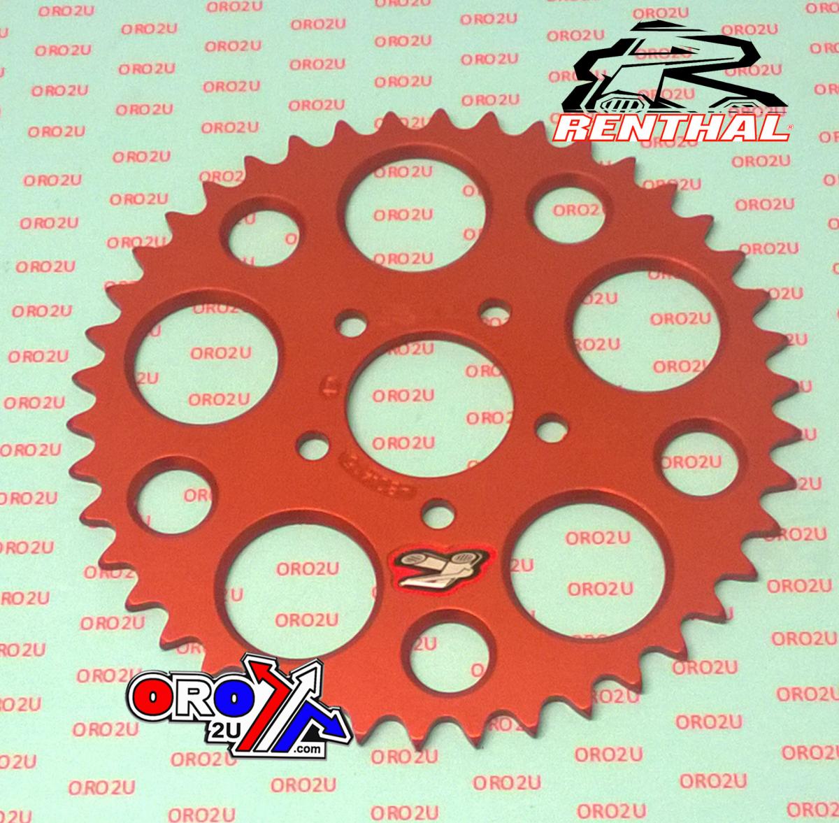 REAR SPROCKET RENTHAL 480, KTM 50 2010-2013 42T ORANGE, 480--415-42P-OR thumbnail 2