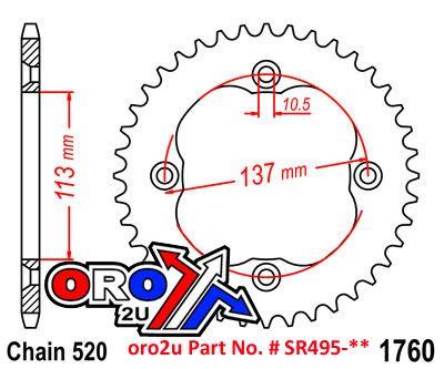 REAR SPROCKET STEEL DIRT 1760 AT-176036 thumbnail 2
