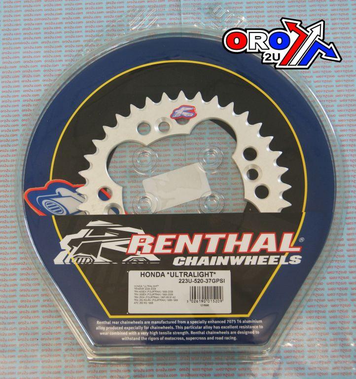 REAR SPROCKET RENTHAL ATV, ULTRALITE 223U-520-37GPSI SILVER thumbnail 3
