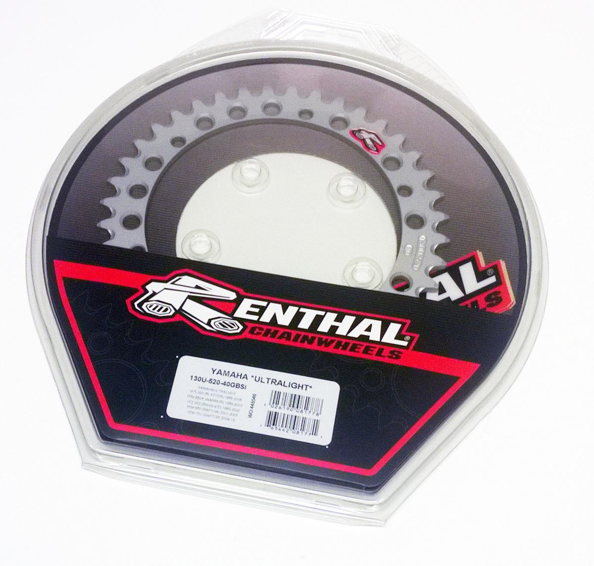 REAR SPROCKET RENTHAL ATV, ULTRALITE 130U-520-40GBSI SILVER thumbnail 2