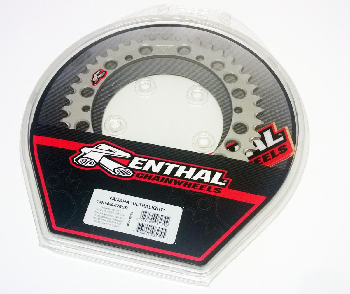 REAR SPROCKET RENTHAL ATV, ULTRALITE 130U-520-42GBSI SILVER thumbnail 2