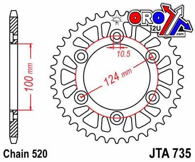 REAR SPROCKET ALLOY SILVER 735, JTA735.41 thumbnail 2