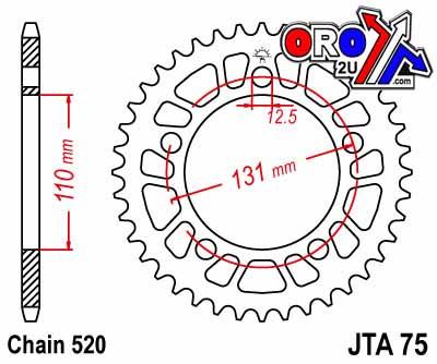 REAR SPROCKET ALLOY JTA75.40, BMW 520 Chain Conversion thumbnail 2