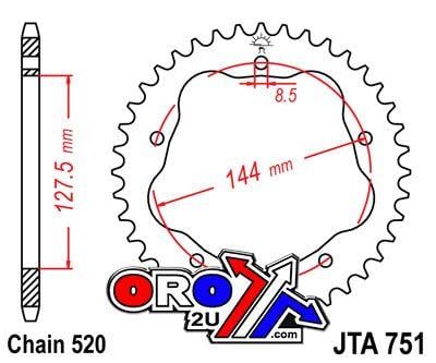 REAR SPROCKET ALLOY JTA751.44BLK thumbnail 3