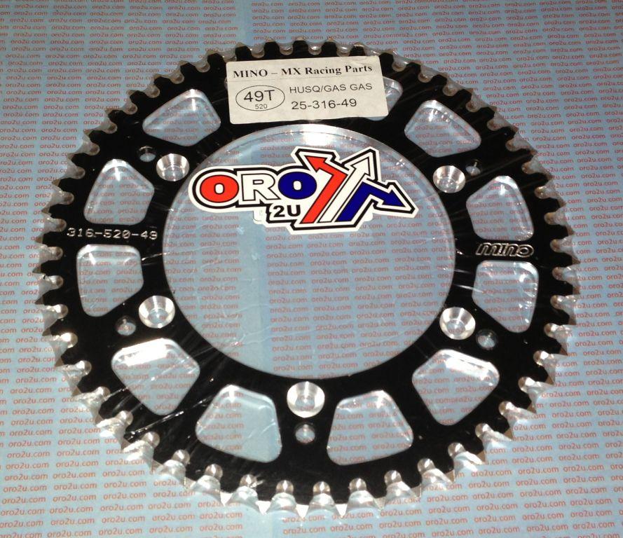 MINO REAR SPROCKET ALLOY BLACK 822, 25-316-520-49 thumbnail 2