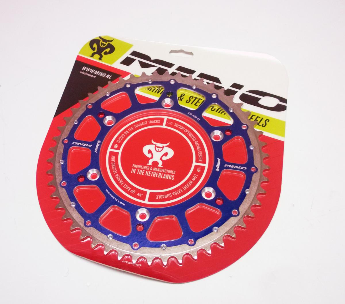 MINO REAR SPROCKET FUSION 2-RING, 23-316-520-51 BLUE STEEL/ALLOY thumbnail 3