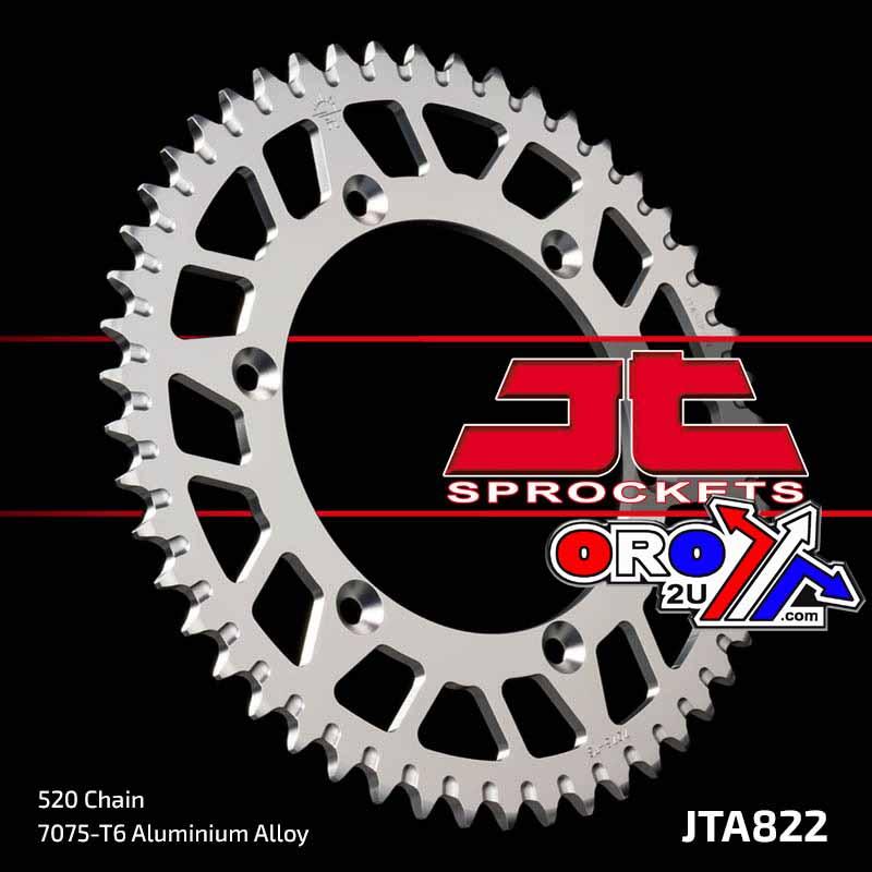 REAR SPROCKET ALLOY SILVER 822, JTA822.52 7075-T6 Aluminium thumbnail 2