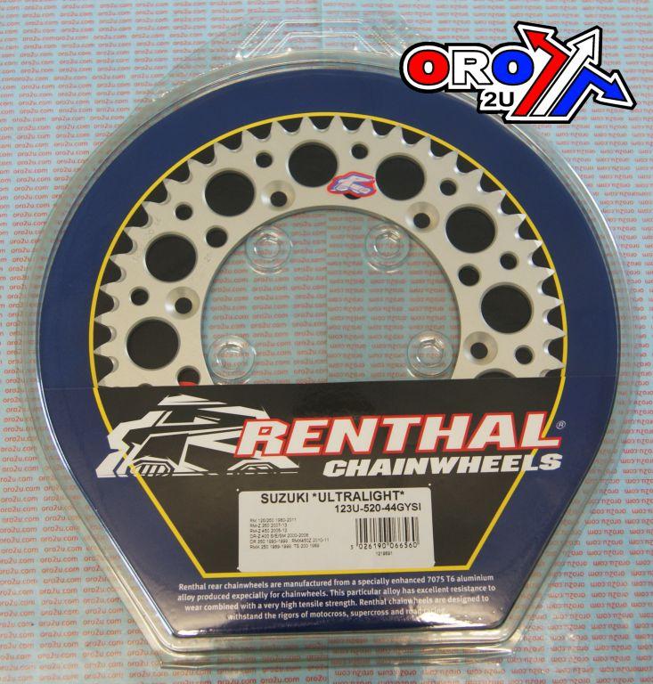 REAR SPROCKET ALLOY RENTHAL, ULTRALITE 123U-520-44GYSI thumbnail 2