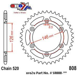 REAR SPROCKET ALLOY SILVER JTR808 48 TEETH thumbnail 2