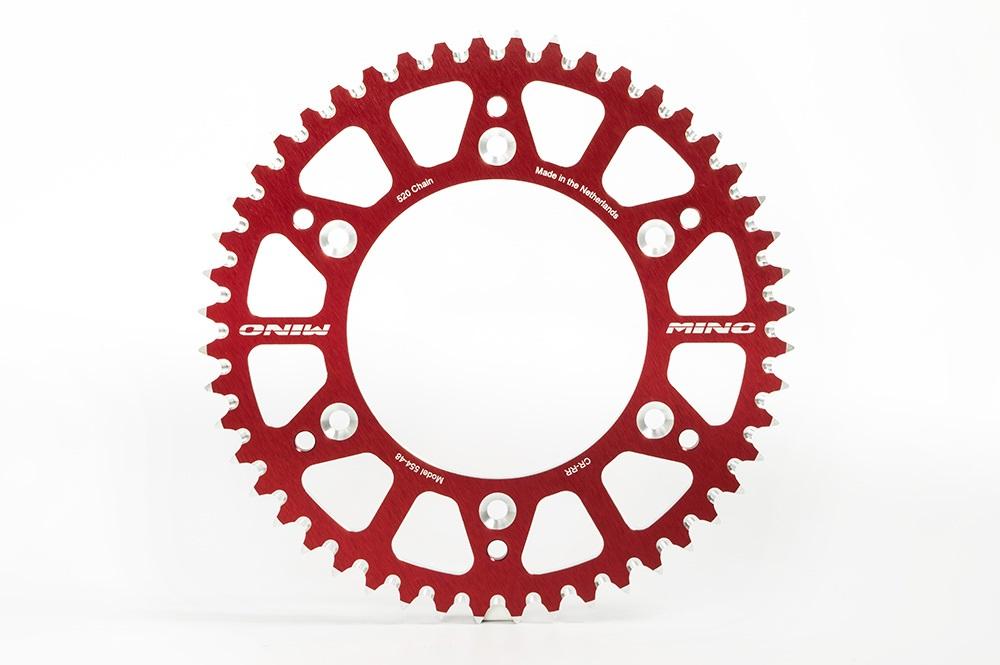 MINO REAR SPROCKET ALLOY RED 808, 25-423-520-48 RED image 1