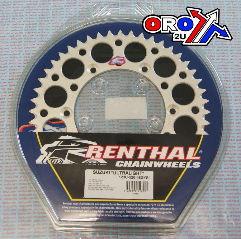 REAR SPROCKET ALLOY RENTHAL, ULTRALITE 123U-520-48GYSI SILVER image 1