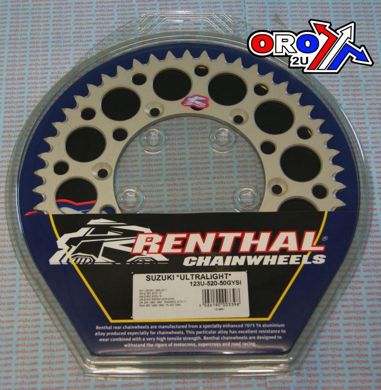 REAR SPROCKET ALLOY RENTHAL, ULTRALITE 123U-520-50GYSI SILVER, 123U-520-50GYSI thumbnail 2
